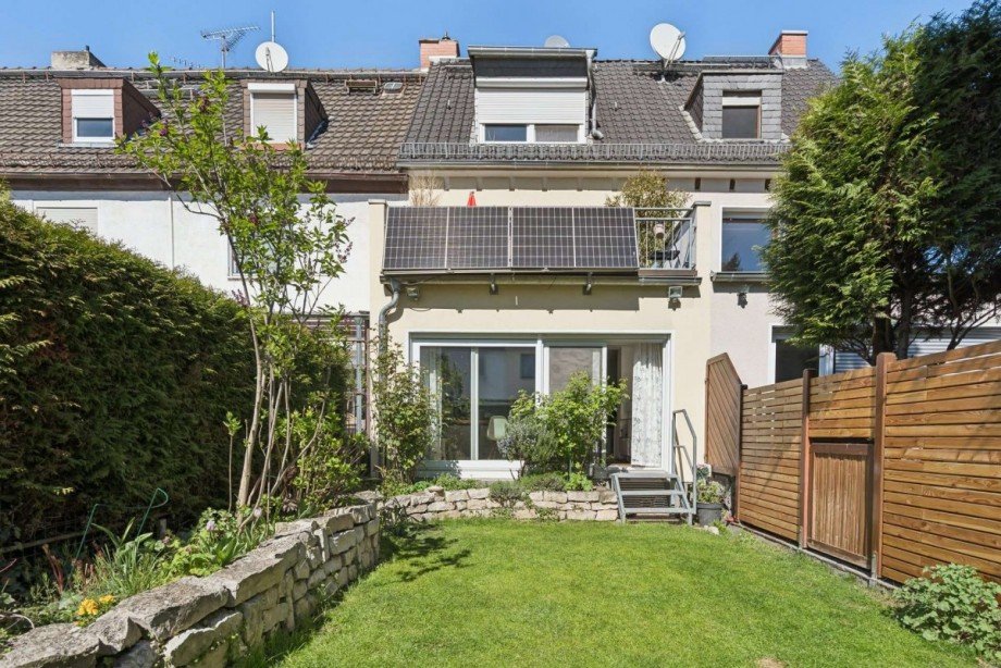 Gartenansicht Reihenmittelhaus Mainz Kostheim Reihenmittelhaus Wiesbaden